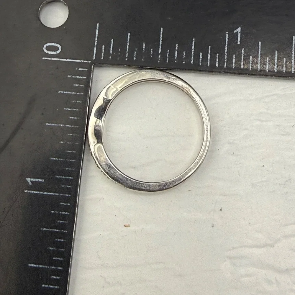 Vintage QVC Epiphany Sterling Silver Band Ring CZ Size 9